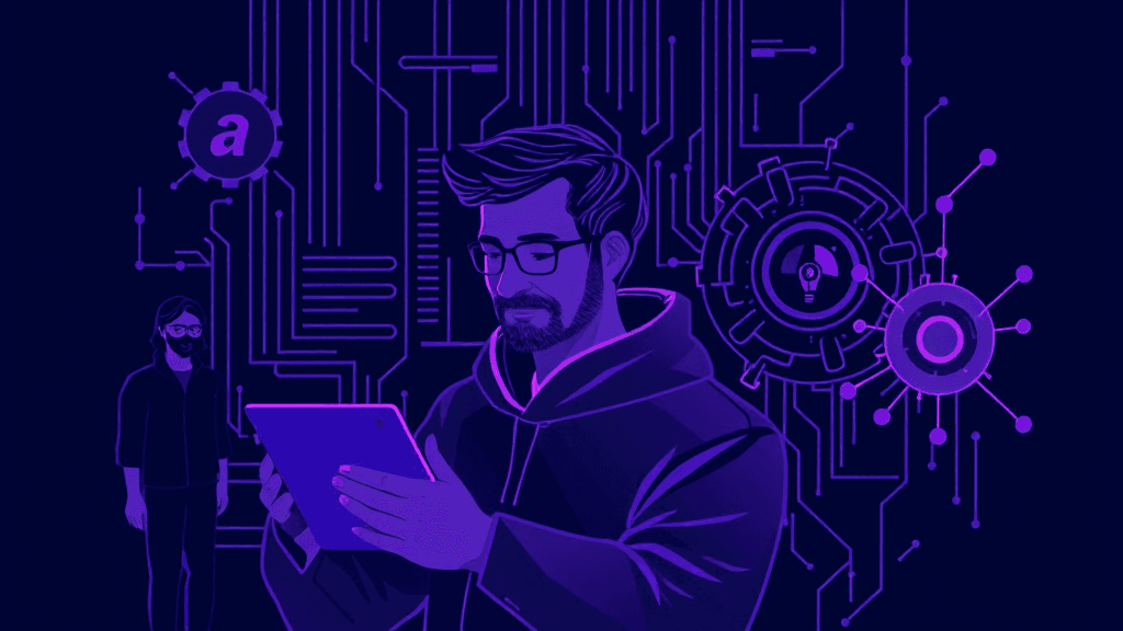 Ilustración editorial: Ingeniería de contexto vs prompt engineering: la diferencia real