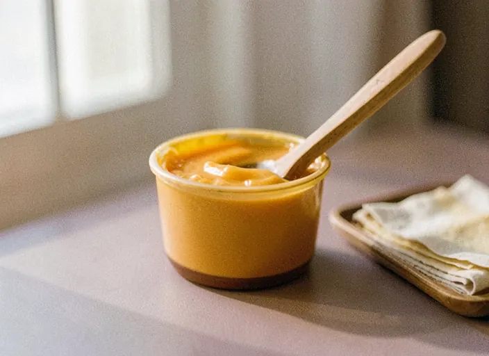 Olla de cera tibia con espátula