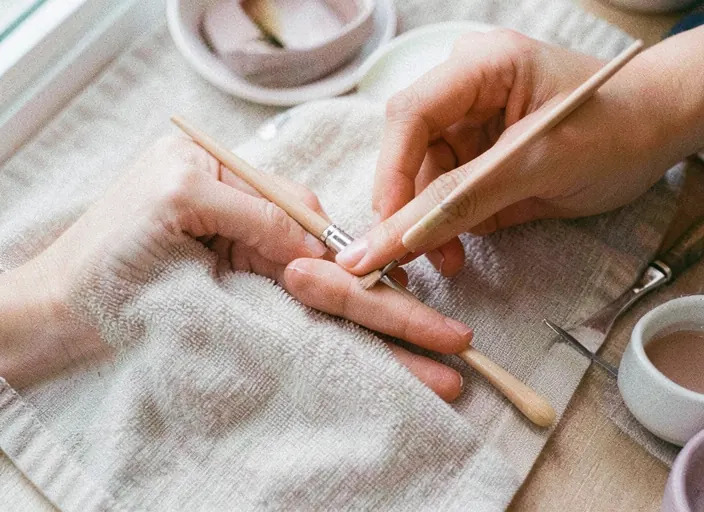 Manicura en proceso